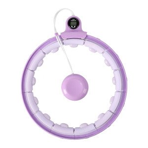 Masážna hula hoop FH02 so závažím a počítadlom fialová | Fitness Lifestyle