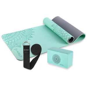 HMS Mentol set pre Yoga - YM10 Pad, Yoga Block KJ02 a Strap SJ02