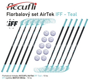 Accufli florbalovy set AirTek IFF - Teal | Fitness Lifestyle