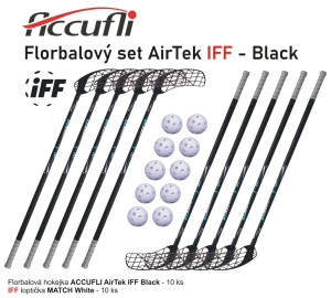Accufli florbalovy set AirTek IFF - Black | Fitness Lifestyle