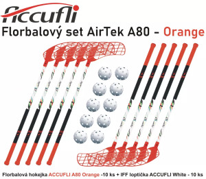 Florbalový set ACCUFLI AirTek A80 - Orange | Fitness Lifestyle
