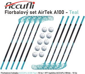Florbalový set ACCUFLI AirTek A100 - Teal | Fitness Lifestyle