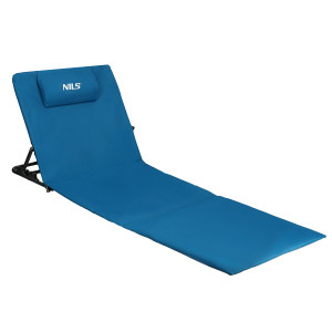 Skladacia plážová podložka s nastaviteľnou opierkou NILS Camp NC3015 modrá | Fitness Lifestyle