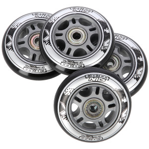 Zostava čiernych PU koliesok 80x24 + ložiská ABEC9 NILS EXTREME | Fitness Lifestyle