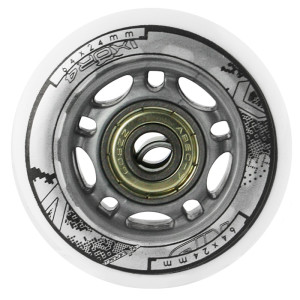 Zostava bielych PU koliesok 64x24 + ložiská ABEC7 NILS EXTREME | Fitness Lifestyle