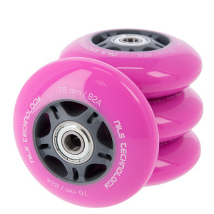 PU kolieska s ložiskami NILS EXTREME 76x24mm ABEC 7 ružové | Fitness Lifestyle