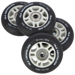 Matná kolieska NILS Extreme PU 76x24 82A s ložiskami ABEC 9, čierna, 4 ks | Fitness Lifestyle