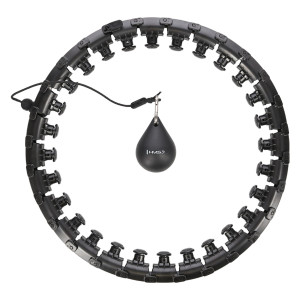 Masážna hula hoop HMS HHW12 plus size so závažím čierna | Fitness Lifestyle