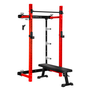 Multifunkčný skladací posilňovací stojan - Power Rack HMS KLT34 červený | Fitness Lifestyle