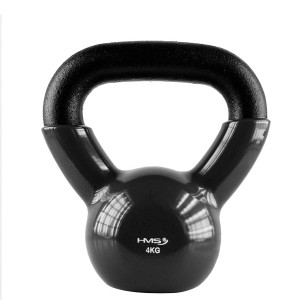 Kettlebell pokrytý vinylom HMS KNV04 4 kg, čierny | Fitness Lifestyle
