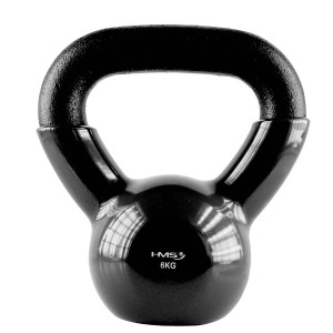 Kettlebell pokrytý vinylom HMS KNV06 6 kg, čierny | Fitness Lifestyle