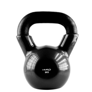 Kettlebell pokrytý vinylom HMS KNV08 8 kg, čierny | Fitness Lifestyle