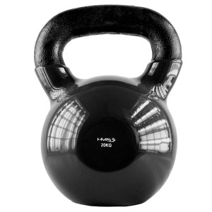 Kettlebell pokrytý vinylom HMS KNV20 20 kg, čierny | Fitness Lifestyle