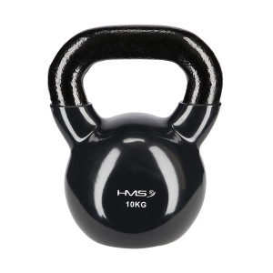 Kettlebell pokrytý vinylom HMS KNV10 10 kg, čierny | Fitness Lifestyle