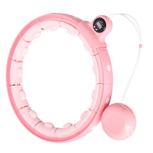 Masážna hula hoop FH02 so závažím a počítadlom ružová | Fitness Lifestyle