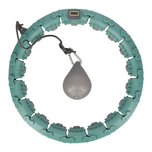 Masážna hula hoop FH03 so závažím a počítadlom zelená | Fitness Lifestyle