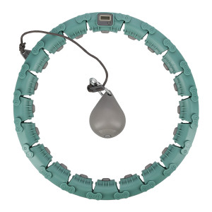 Masážna hula hoop FH04 so závažím a počítadlom zelená | Fitness Lifestyle