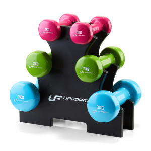 Sada vinylových činiek so stojanom UpForm UFDS 12 kg | Fitness Lifestyle